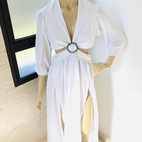 Vestido Longo Branco Festa Reveillon P - comprar online