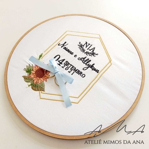 Porta Alianças Bastidor Girassol