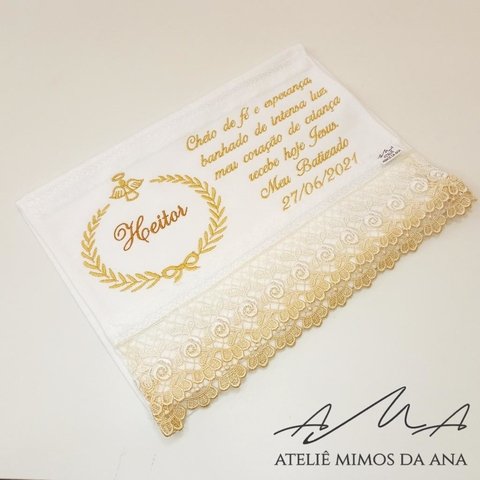 Toalha de Mão Bordada Heitor (C/ Renda Guipir)