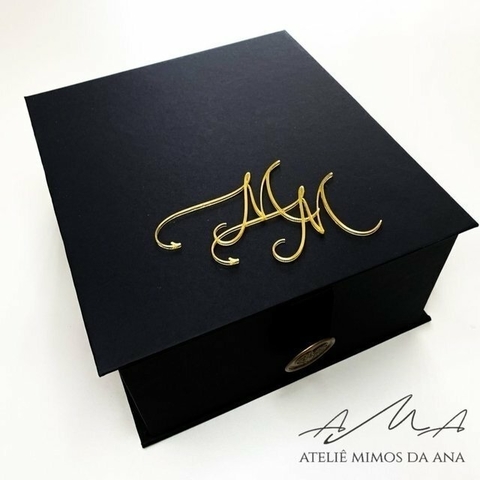 Caixa Maria Eduarda & Marco - 20 x 17 x 10 - Preto Los Angeles