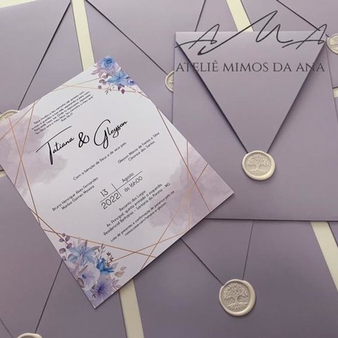 Convite Tatiana & Gleyson - Mínimo 50 und