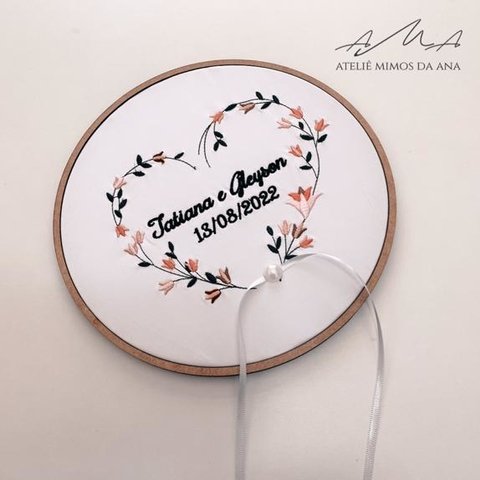 Porta Alianças Bastidor Tatiana & Gleyson