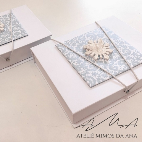 Caixa Batizado do Miguel - 20 x 25 x 5 - Branco