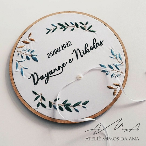 Porta Alianças Bastidor Dayanne e Nikolas