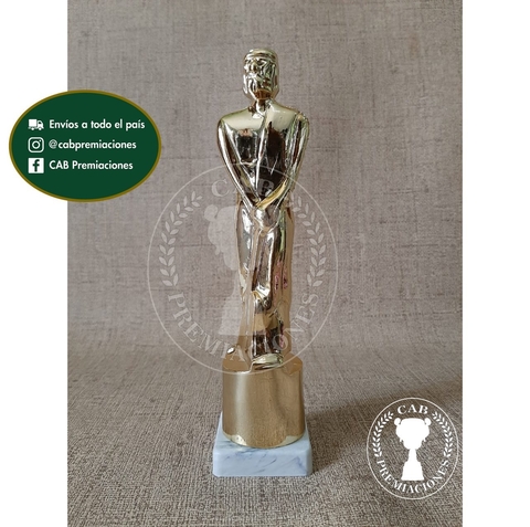 Trofeo souvenir Martín Fierro / Actuación - base blanca
