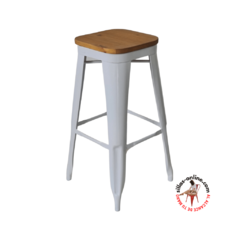Banner de la categoría Banquetas Tolix asiento con Madera de color Blanco sin respaldo