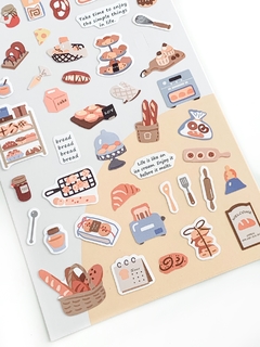 Cartela de adesivos - Breakfast na internet