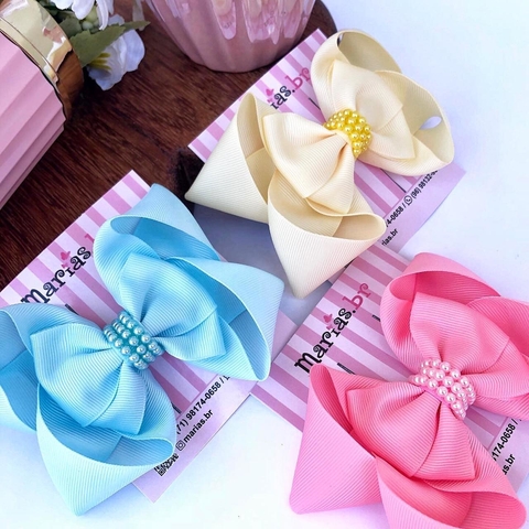 Laço "Mammy Baby" com pérolas