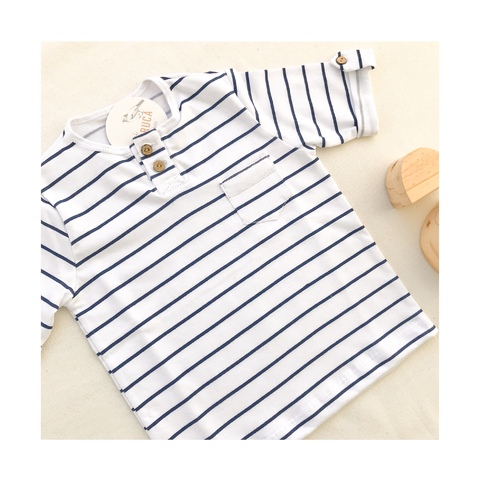 Remera Rayada Azul