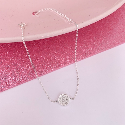 Pulseira redonda cravejada