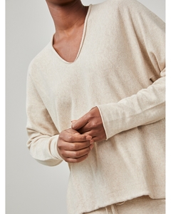 Blusa 100% algodão Anselmi sem costura gola V | 129678