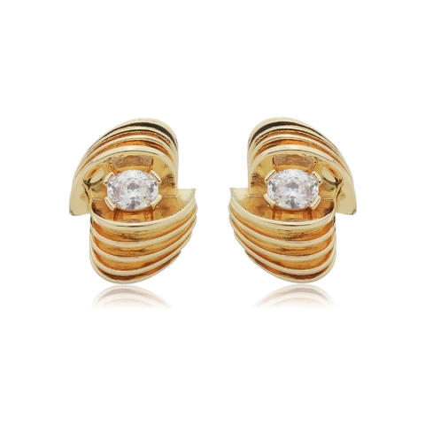 BRINCO ESCAMA PONTO DE LUZ BANHADO EM OURO 18K