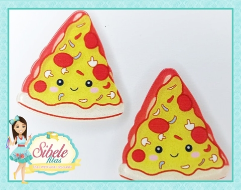 Aplique Pizza com Rostinho e Brilho - Unidade