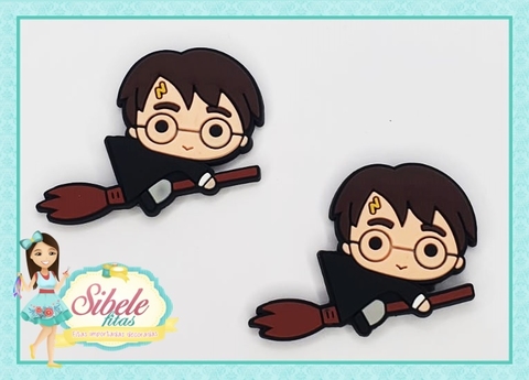 Aplique Emborrachado Harry Potter com Vassoura (unidade)