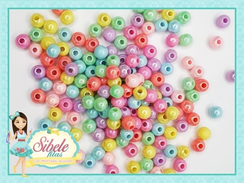 Miçanga Irisada/Perolada Colorida 6mm (30g)