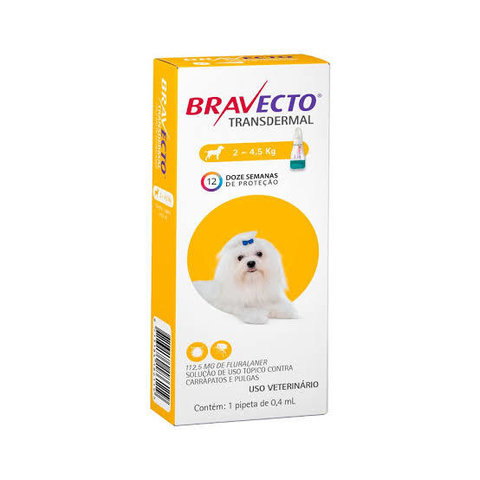 Antipulgas e Carrapatos Bravecto MSD para Cães até 4,5 kg
