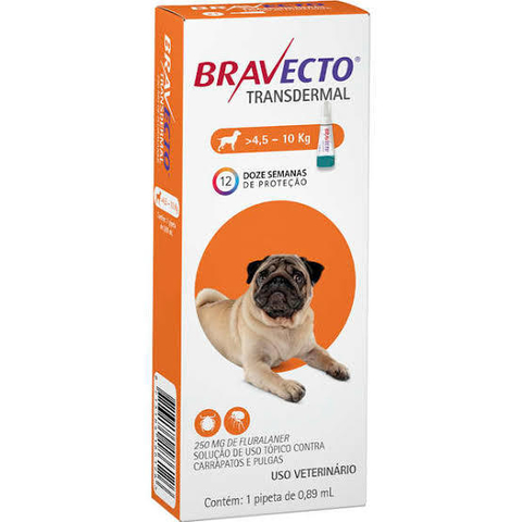 Antipulgas e Carrapatos Bravecto MSD para Cães de 4,5 a 10 kg