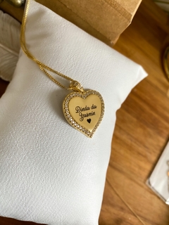 Colar Coração com zircônias Personalizado na internet