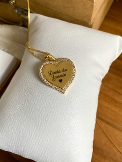 Colar Coração com zircônias Personalizado - Lamore
