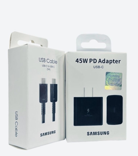 Cargador Samsung PD 45w Ultra Rápido PREMIUM blanco/negro - comprar online