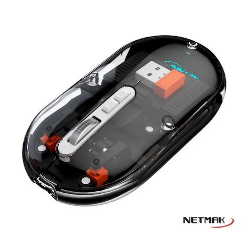 Mouse inalámbrico + BLUETOOTH Recargable Optimize NETMAK M670