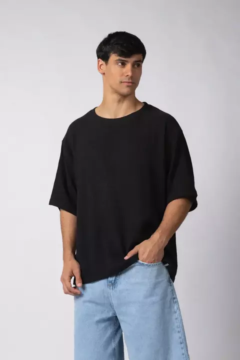 REMERA OVER LINO LEIN NEGRA - comprar online