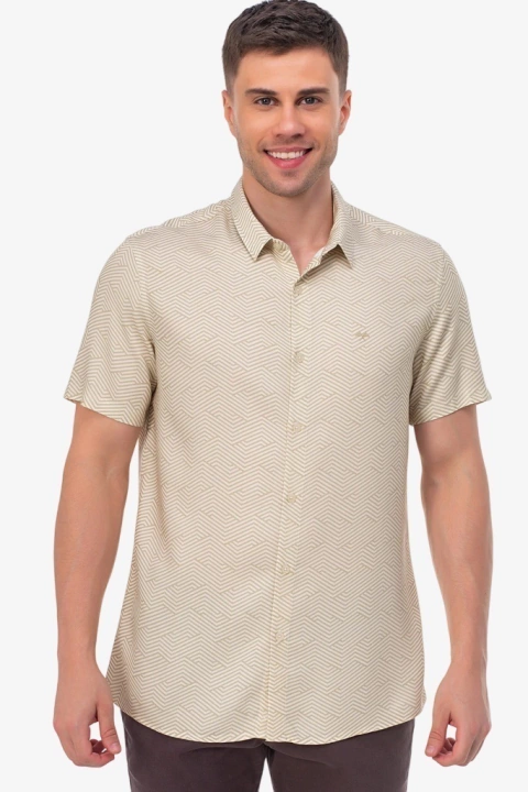 CAMISA ESTAMPADA GEOMÉTRICA VERDE