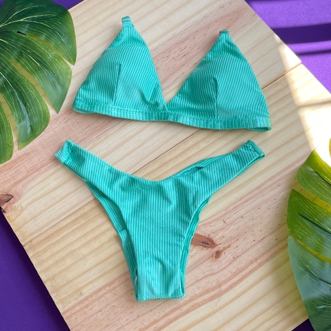 Biquíni Asa Delta Canelado Glow Acqua