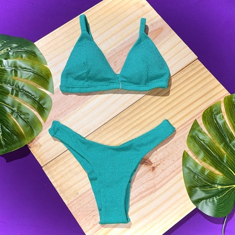 Biquíni Asa Delta Texturizado Esmeralda