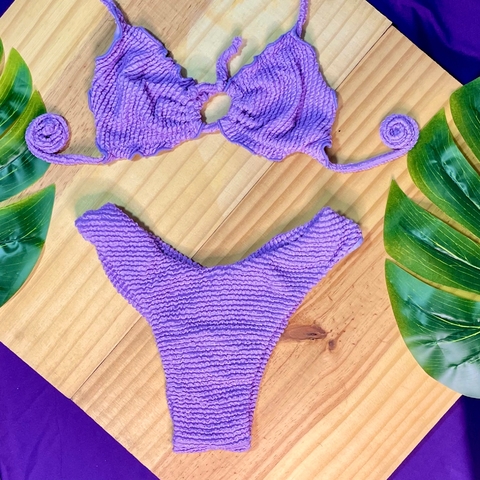 Biquíni Asa Delta Texturizado Lilás