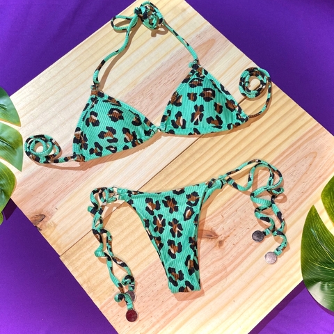 Biquíni Cortininha Canelado Onça Acqua