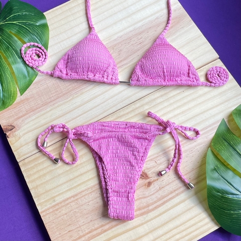 Biquíni Cortininha Luminous Diamante Rosa