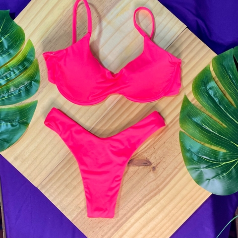 Biquíni Aro Coração Chiclete