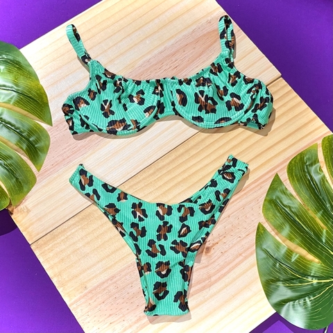 Biquíni Amarração com Aro Canelado Onça Acqua