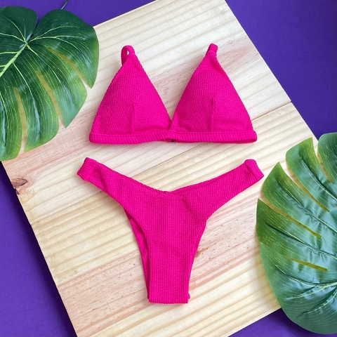 Biquíni Asa Delta Texturizado Pink