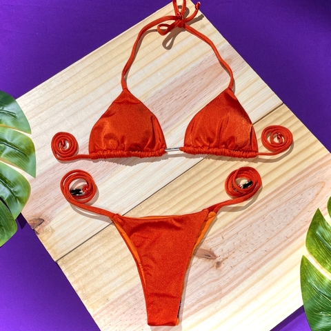 Biquíni Cortininha Glitter Ferrugem