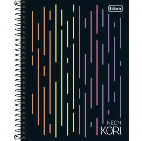Caderno Colegial 1 Matéria Neon Kori 80 Folhas