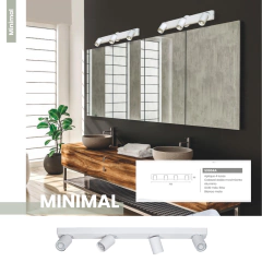 Aplique 4 luces linea minimal aluminio blanco - comprar online