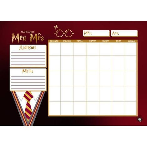 Planner Mensal - Harry Potter