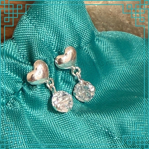 Brinco coração com Ping zircônia(BR613)