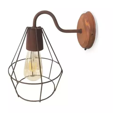 Aplique de pared tipo jaula oxido - comprar online