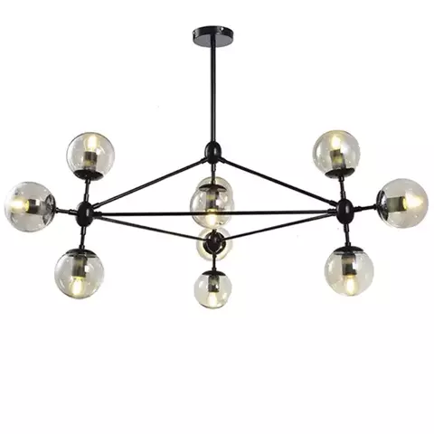 Colgante quinn negro 10luces - comprar online