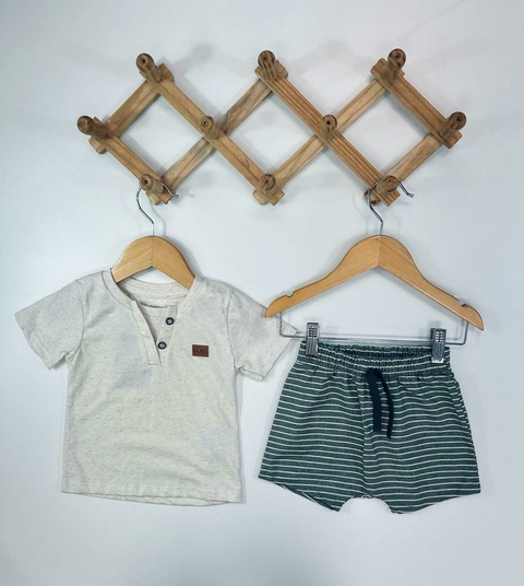 CONJ. LINHO COM SARJA VERDE BOTOES - comprar online