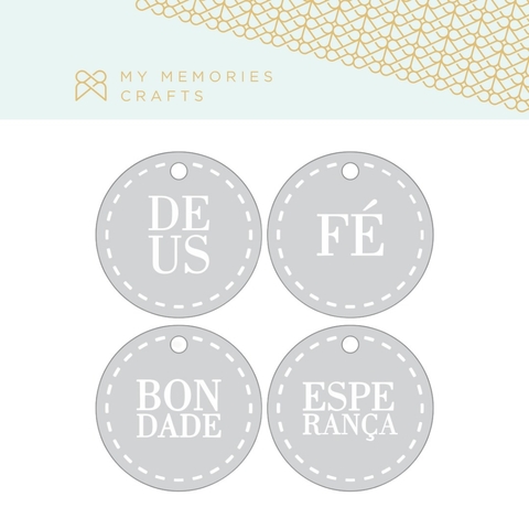 Kit com 3 Unidades - Cartela de Apliques de Tags Transparentes - MMCMB2-12