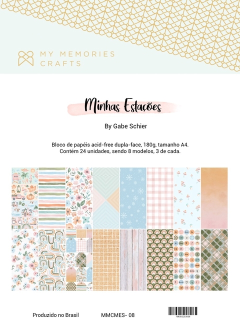 2 Unidades - Bloco A4 - Coleção Minhas Estações - My Memories Crafts - MMCMES-08