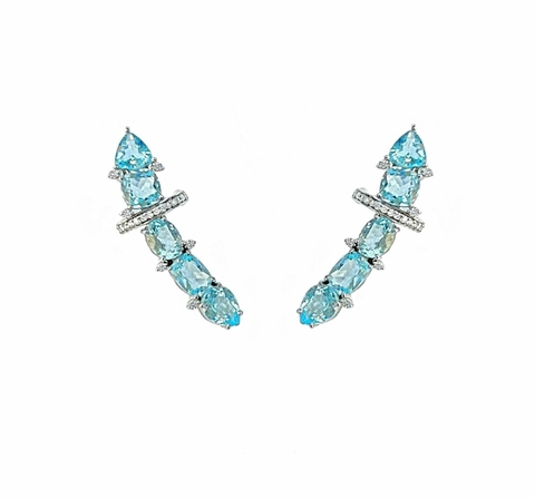 Earcuff em Topázio Sky e Diamantes - comprar online