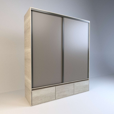 Placard puerta corrediza cuatro cajones #6086