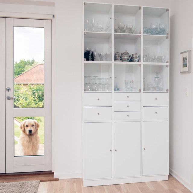 Armário Office Plus com Portas com Vidro - Branco