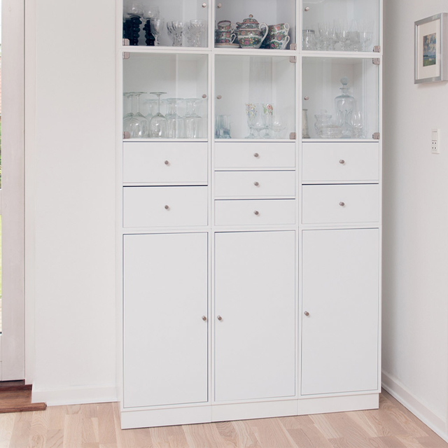 Armário Office Plus com Portas com Vidro - Branco na internet