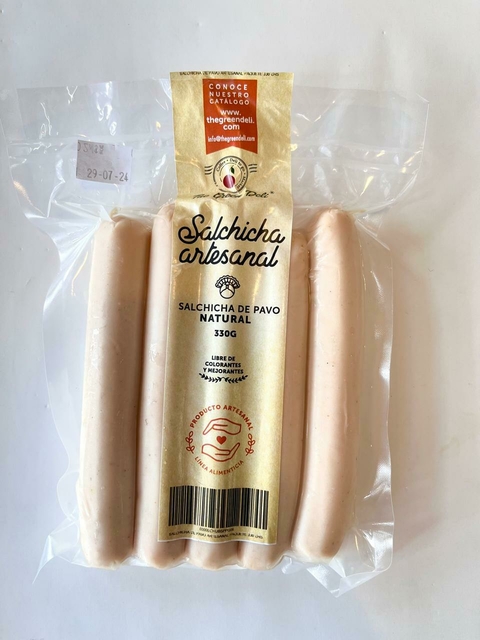 SALCHICHA DE PAVO ARTESANAL 330 GRS - THE GREEN DELI